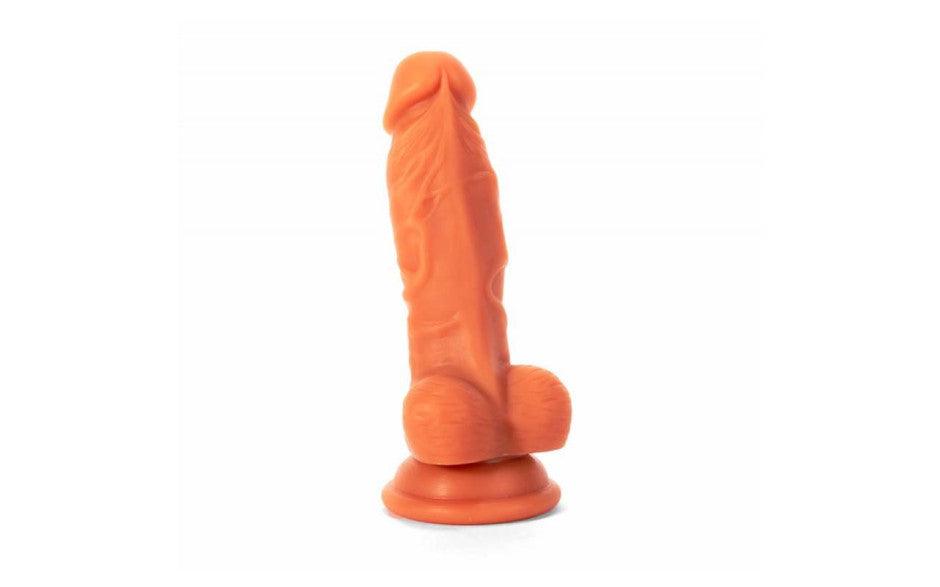 Realistic Dildo Veined Shaft w Balls Flesh - Adult Toys