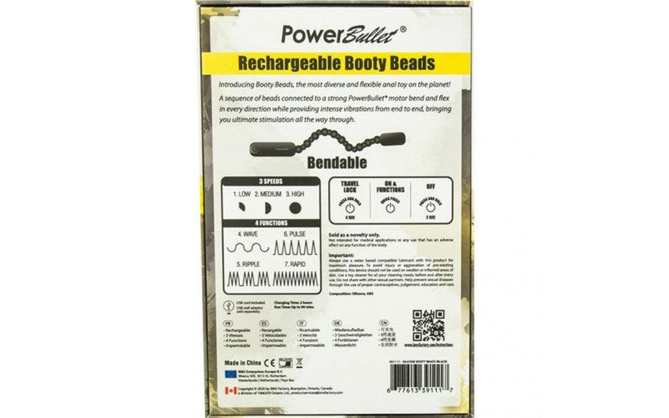 Rechargeable Booty Beads Black - Adult Toys