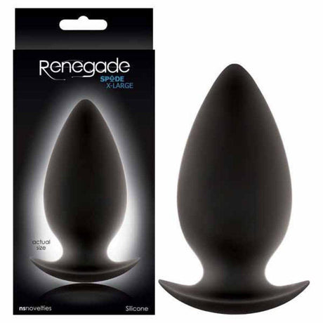 Renegade - Spades - Black 11.2 cm (4.4'') XL Butt Plug - Naughty by Nature Adult Store