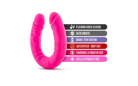 Ruse Silicone Slim 18in Hot Pink Double Dong - Adult Toys