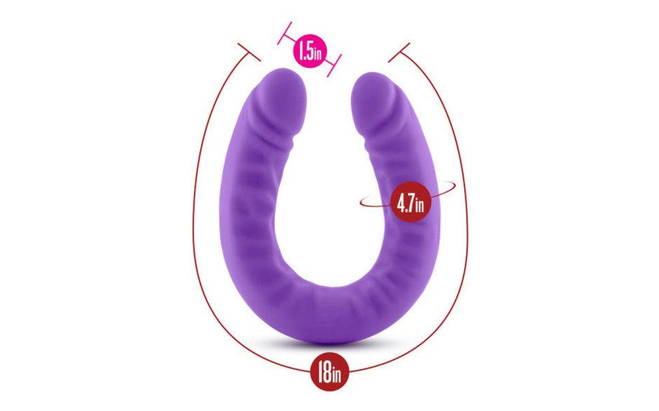 Ruse Silicone Slim 18in Purple Double Dong - Adult Toys