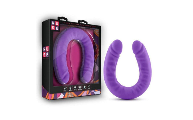 Ruse Silicone Slim 18in Purple Double Dong - Adult Toys