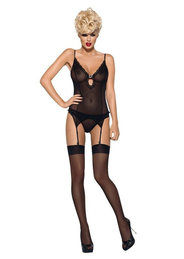 S800 Sheer Stockings Black - Lingerie
