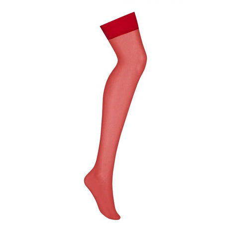 S800 Sheer Stockings Red - Lingerie