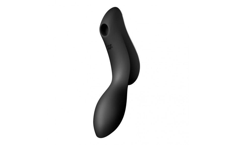 Satisfyer Curvy Trinity 2 Insertable Air Pulse Vibrator Black - Naughty by Nature Adult Store