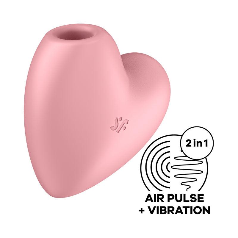 Satisfyer Cutie Heart - Light Red - Light Red USB Rechargeable Air Pulsation Stimulator with - Naughty by Nature Adult Store