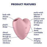 Satisfyer Cutie Heart - Light Red - Light Red USB Rechargeable Air Pulsation Stimulator with - Naughty by Nature Adult Store