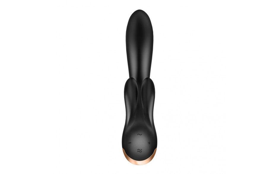 Satisfyer Double Flex App Rabbit Vibrator Black - Adult Toys