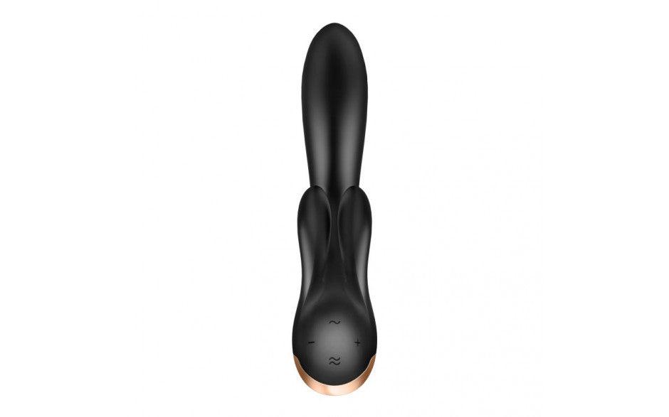 Satisfyer Double Flex App Rabbit Vibrator Black - Naughty by Nature Adult Store