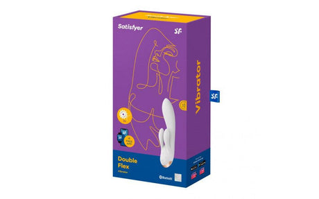 Satisfyer Double Flex App Rabbit Vibrator White - Naughty by Nature Adult Store