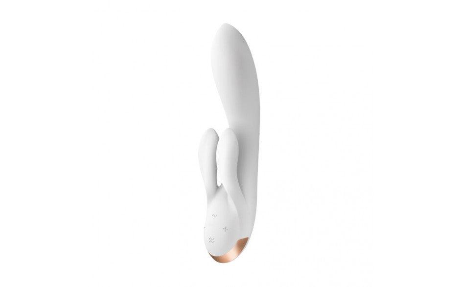 Satisfyer Double Flex App Rabbit Vibrator White - Naughty by Nature Adult Store