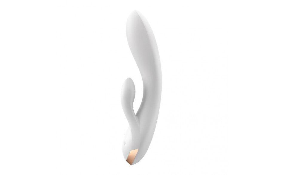 Satisfyer Double Flex App Rabbit Vibrator White - Naughty by Nature Adult Store