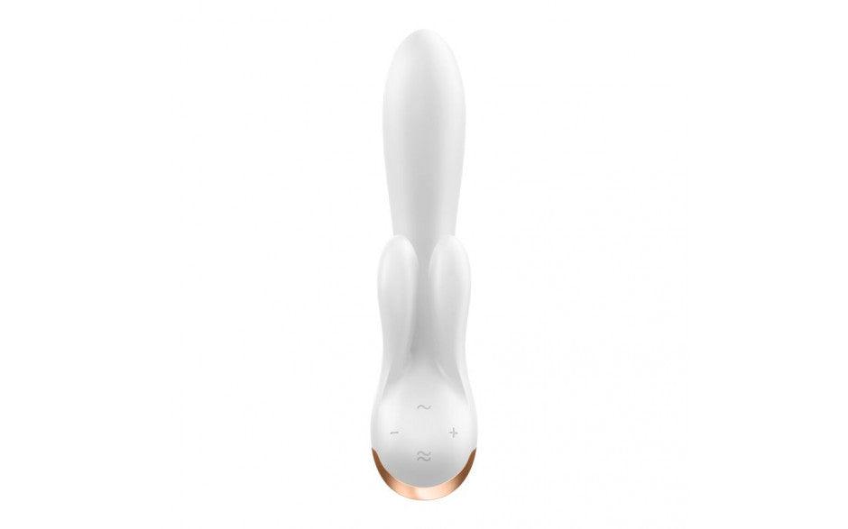 Satisfyer Double Flex App Rabbit Vibrator White - Naughty by Nature Adult Store