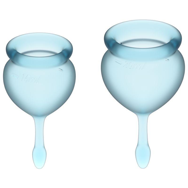 Satisfyer Feel Good Menstrual Cup - Reusable Medical Grade Silicone 2pcs - Adult Toys
