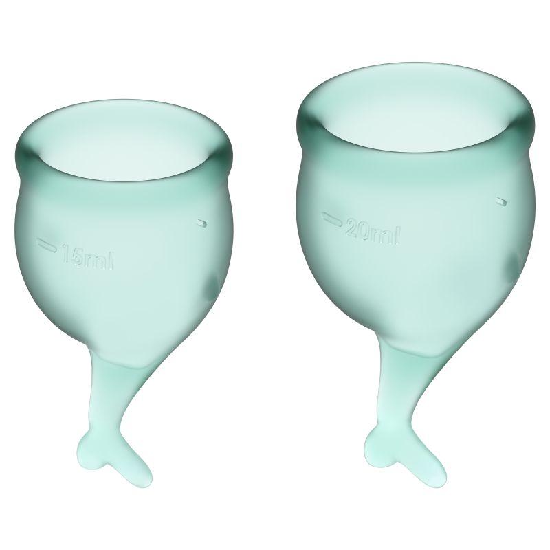 Satisfyer Feel Secure Menstrual Cup - Medical Grade Silicone - 2 Pack - Adult Toys