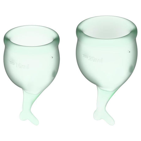 Satisfyer Feel Secure Menstrual Cup Set – Medical Grade Silicone 2pcs - Adult Toys