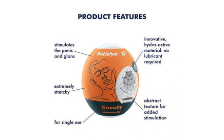 Satisfyer Masturbator Egg Crunchy - Adult Toys