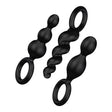 Satisfyer Plugs Booty Call 3 Pc Black - Adult Toys