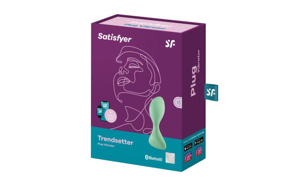 Satisfyer Trendsetter Connect App Vibrating Anal Plug Light Green - Adult Toys