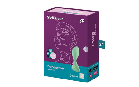 Satisfyer Trendsetter Connect App Vibrating Anal Plug Light Green - Adult Toys