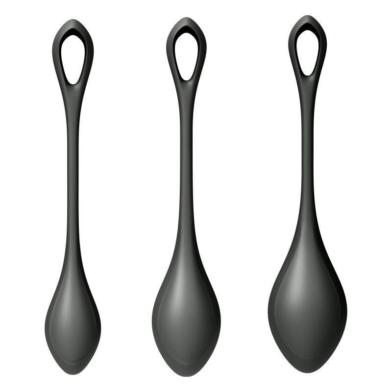 Satisfyer Yoni Power Balls 2 Black 3 Pc Set - Adult Toys