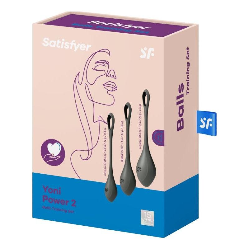 Satisfyer Yoni Power Balls 2 Black 3 Pc Set - Adult Toys