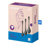 Satisfyer Yoni Power Balls 2 Black 3 Pc Set - Adult Toys