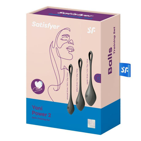 Satisfyer Yoni Power Balls 2 Black 3 Pc Set - Adult Toys