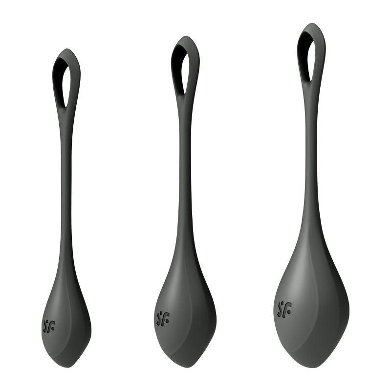 Satisfyer Yoni Power Balls 2 Black 3 Pc Set - Adult Toys