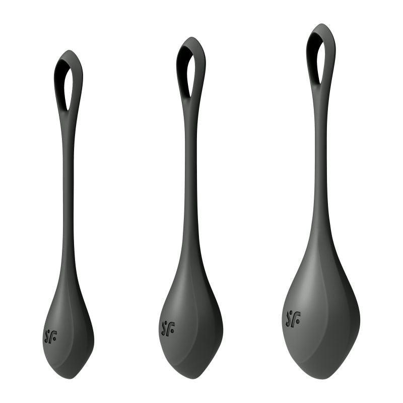 Satisfyer Yoni Power Balls 2 Black 3 Pc Set - Adult Toys