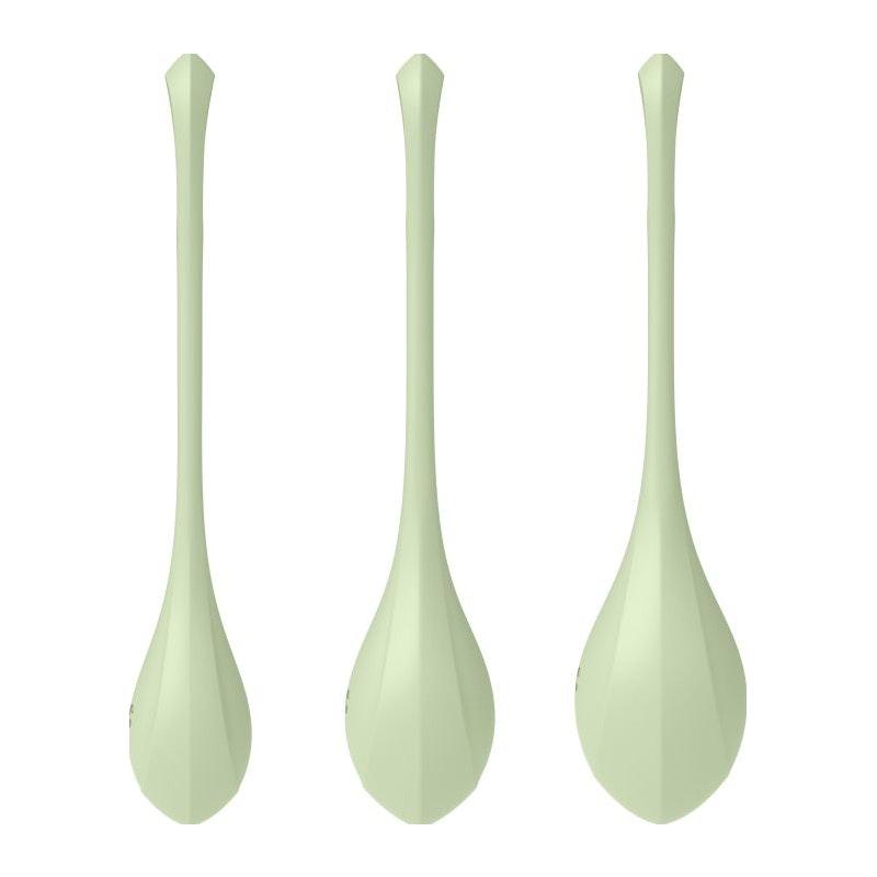 Satisfyer Yoni Power Balls 2 Green 3 Pc Set - Naughty by Nature Adult Store