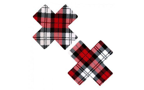 School Girl Plaid X Factor Pasties - Naughty by Nature Adult Store