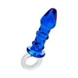 Sexus Glass Butt Plug Navy 16cm - Naughty by Nature Adult Store