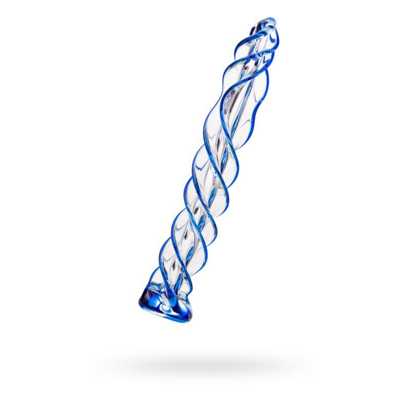 Sexus Glass Dildo Blue Helix 18.7cm - Naughty by Nature Adult Store