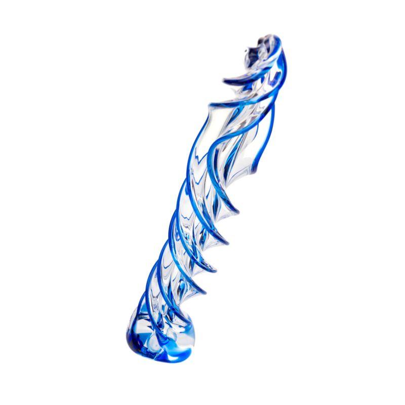 Sexus Glass Dildo Blue Helix 18.7cm - Naughty by Nature Adult Store