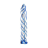 Sexus Glass Dildo Blue Helix 18.7cm - Naughty by Nature Adult Store