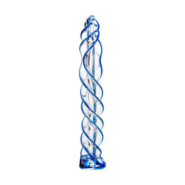 Sexus Glass Dildo Blue Helix 18.7cm - Naughty by Nature Adult Store