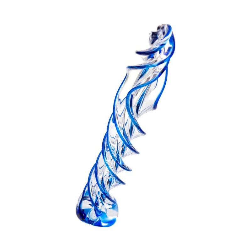 Sexus Glass Dildo Blue Helix 18.7cm - Naughty by Nature Adult Store