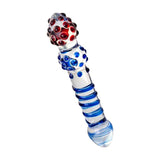 Sexus Glass Dildo Blue Red 20.5cm - Adult Toys
