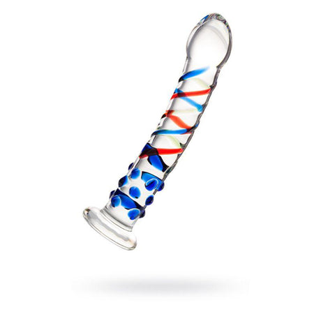 Sexus Glass Dildo Blue Tip 18cm - Adult Toys
