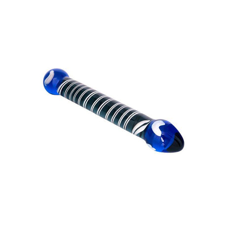 Sexus Glass Dildo Duo Blue 20cm - Adult Toys