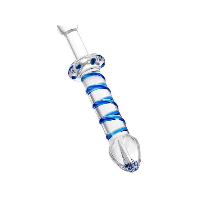 Sexus Glass Dildo Probe w Handle 23cm - Adult Toys
