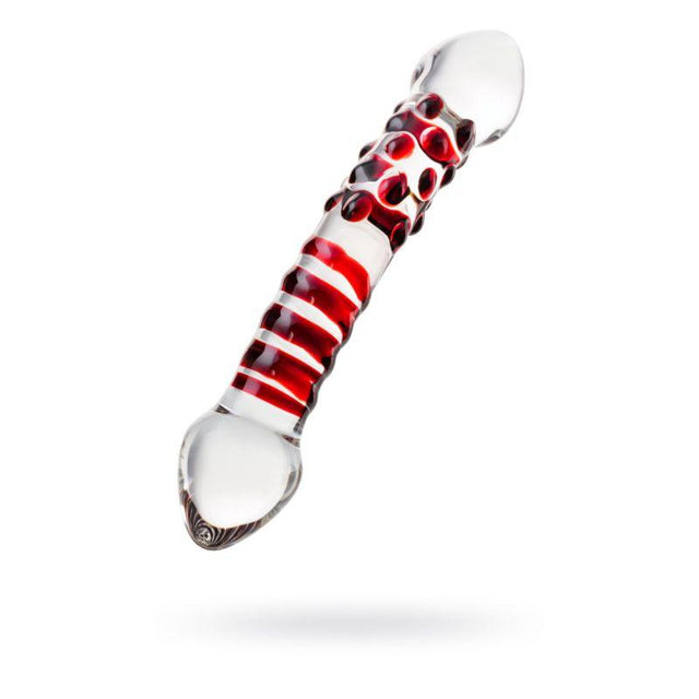 Sexus Glass Dildo Red Delight 19cm - Adult Toys