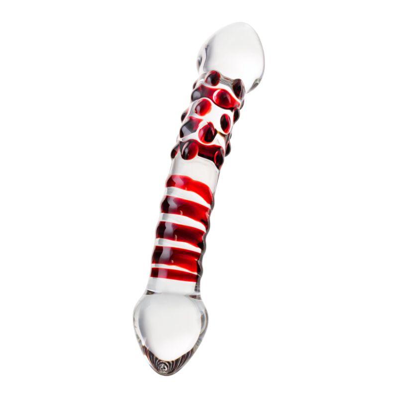 Sexus Glass Dildo Red Delight 19cm - Naughty by Nature Adult Store