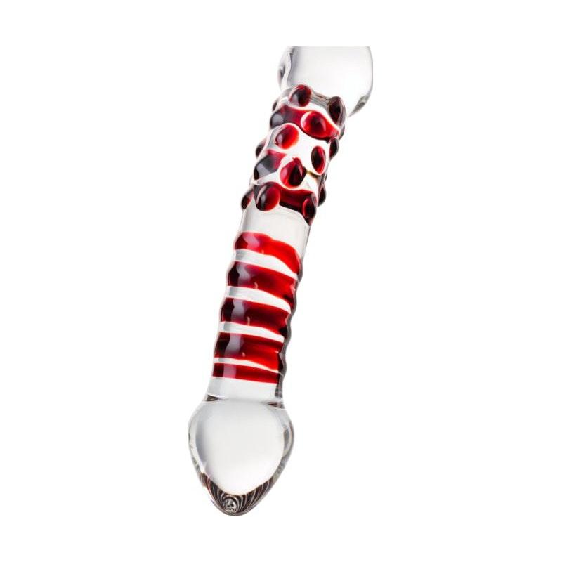 Sexus Glass Dildo Red Delight 19cm - Naughty by Nature Adult Store