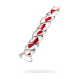 Sexus Glass Dildo Red Ribbed 18.2cm - Naughty by Nature Adult Store