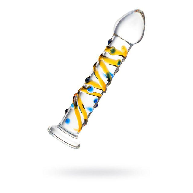 Sexus Glass Dildo Yellow 17.2cm - Adult Toys