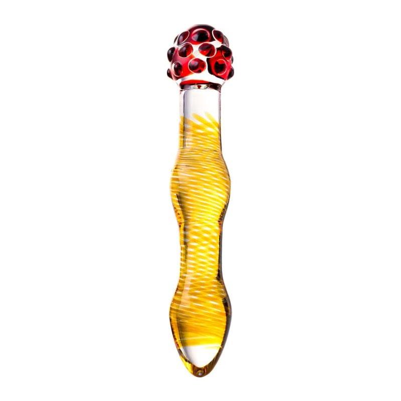 Sexus Glass Dildo Yellow and Red 20.5 cm - Naughty by Nature Adult Store