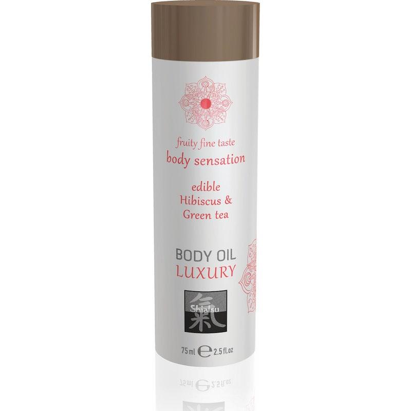 Shiatsu Edible Body Oil – Hibiscus and Green Tea Massage Oil - Lotions & Potions