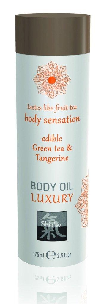 Shiatsu Luxury Body Oil Edible Green Tea and Tangerine - Naughty by Nature Adult Store